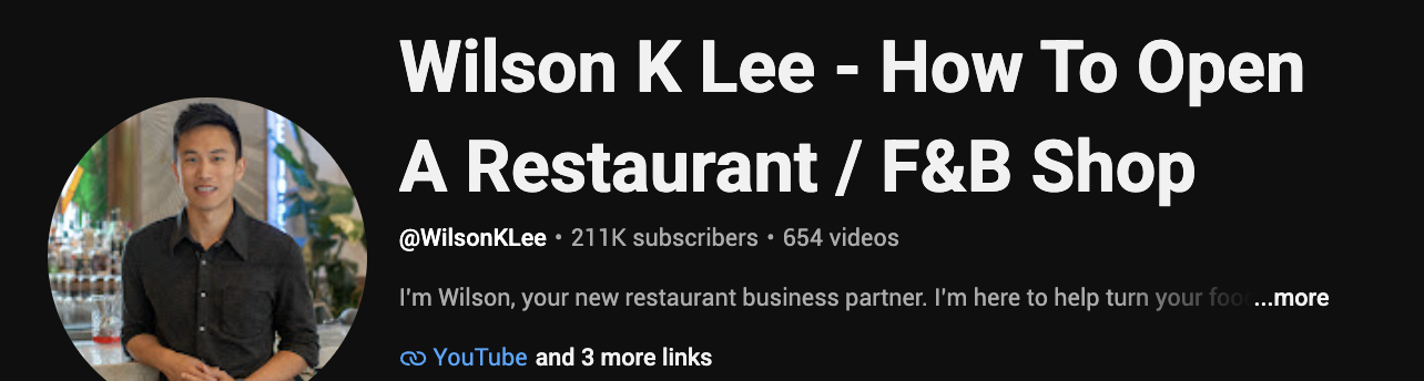 Wilson K Lee YouTube channel — 211K subscribers, 654 videos